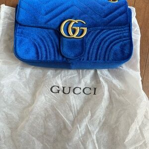 Fashion Blue Velvet Shoulder Bag